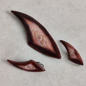 🇨🇦 Vintage enamel on copper jewelry set OOAK